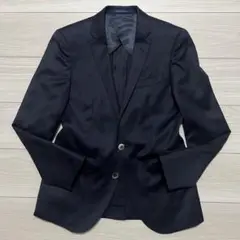 極美品✨ナノユニバース 1st floor ジャケット 紺 光沢 シルク混 44