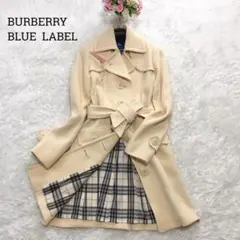 美品☆バーバリーブルーレーベル ロングコート ノバチェック トレンチ 36 S