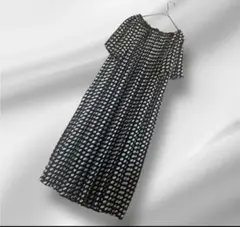新品タグ付HIROKO KOSHINO プリーツ　ドットワンピ定価49800➕税