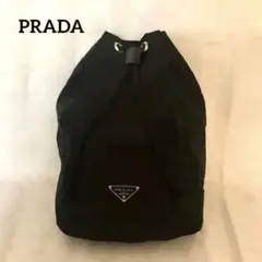 美品 PRADA プラダ 巾着 ポーチ ブラック