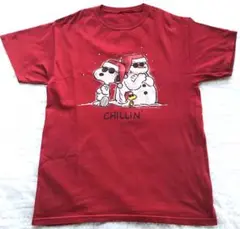 【古着】スヌーピー クリスマス Tシャツ レッド 半袖シャツ