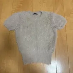ZARA ベージュ 半袖ニット Sサイズ