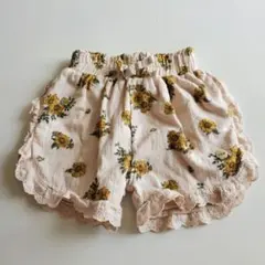 mamaraku ママラク ガール女の子ショートハーフパンツ半ズボン 向日葵柄