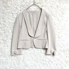 【Feroux】　ジャケットボレロ　（２）　羽織り　七分袖　前開き　ボタンなし
