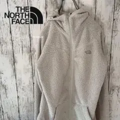 【USA規格】ノースフェイス ボア パーカー 刺繍ロゴ ベージュ