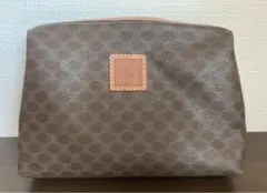 【美品】CELINE セリーヌ マカダム柄 ポーチ PVC スクエア トリンオフ