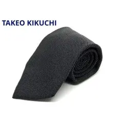 TAKEO KIKUCHI ネクタイ　黒　ドット　シルク100%