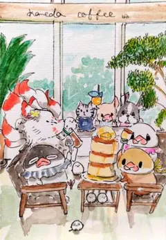 カフェでひといき　8/28 14（原画）ポストカードのみ