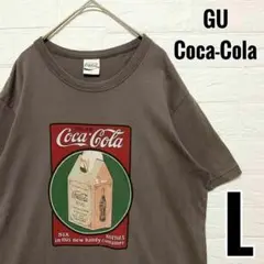 ジーユー　コカコーラ　Tシャツ　ヴィンテージ風　グレー　プリント　【L】