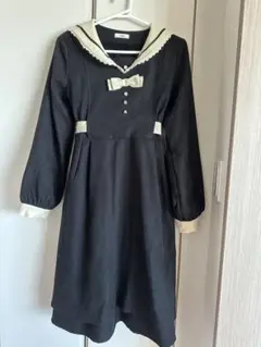 値下げ　ワンピース　ドレス　165 プリンセス　学院風　制服　黒　リボン