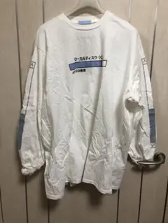 ぬた。　しまむら　ロゴBIGロンT　白　Mサイズ
