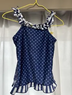 星柄フリル水着セット（ネイビー）　セパレート