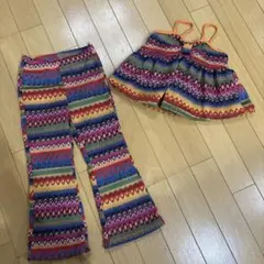 SHEIN 上下set ボヘミアン　可愛い　ベビードールキャミ　フレアパンツ