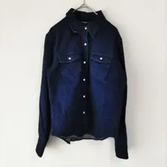 〈ユニクロ〉デニムジャケット　青系　カッチリ　アウター　М