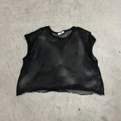 00s mode rock ノースリーブ ブラック y2k タンクトップ