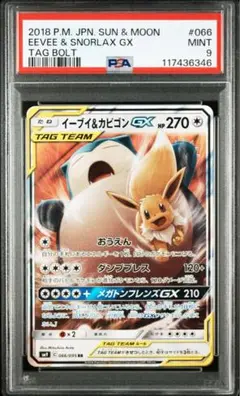 タッグボルト イーブイ&カビゴンGX RR PSA9
