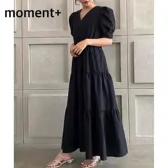 moment+ WAYパワーショルダー ティアードマキシワンピース