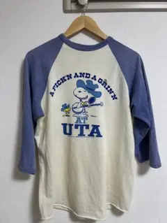 70s-80s ARTEX ヴィンテージラグランTシャツ スヌーピー 七分袖
