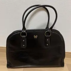 アナスイ★ゴールドバタフライ★ハンドバッグ★B5収納可★肩掛け★レザー★ブラック