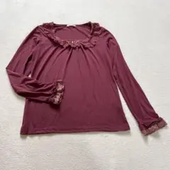 axes femme アクシーズファム　長袖カットソー　レッド　Mサイズ