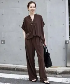 【8/25まで】SLOBE IENA カットジョーゼットセットアップ　サイズ38