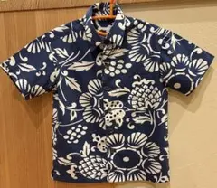 KAMALA アロハシャツ 半袖 ネイビー花柄
