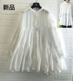 新品✨SHIPS　シップス　コットン ボイル シアー ティアード チュニック