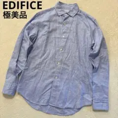極美品 エディフィス テッシトゥーラモンティ 長袖 リネン ワイシャツ 薄手