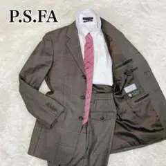 【美品】P.S.FA セットアップ チェック柄 ブラウン M メンズ L