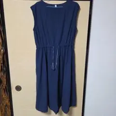 2XL　レディース　ネイビー ノースリーブ ワンピース