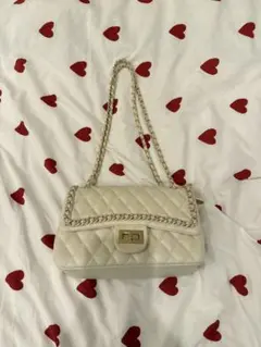 アイボリー キルティング ショルダーバッグ