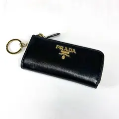 PRADA プラダ　コインケース【小】黒　キーホルダー　キーリング 2025年最新】プラダ キーリング付 コインケースの人気アイテム