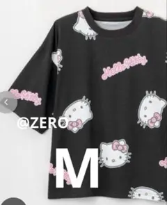 サンリオ ハローキティヒョウ柄ピンク Tシャツ M 日焼けキティ黒キティ