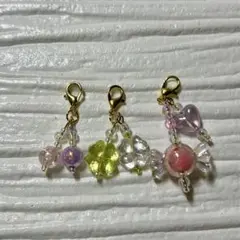 ハンドメイド ビーズ チャーム 3個セット