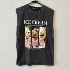 アイスクリーム グラフィック Tシャツ ノースリーブ タンクトップ 海外