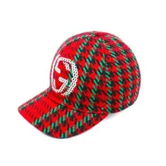 新品 タグ付‼️プレゼント用‼️ GUCCI ハウンドトゥース ベースボールキャップ