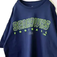 マジェスティック シーホークス フットボール Tシャツ XL ネイビー 古着