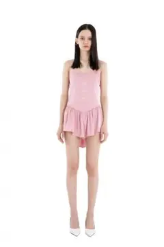 ITZAVIBE Lettering Satin Dress Pink