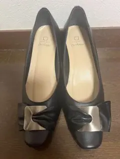 箱付きOn Rouge 黒 リボン付きヒール 24.5