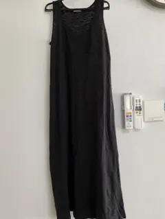 GU ブラックノースリーブロングワンピース Mサイズ