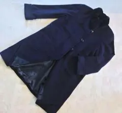 カミシア50%アンゴラ50%混合 ファー付き Aライン ロングコート