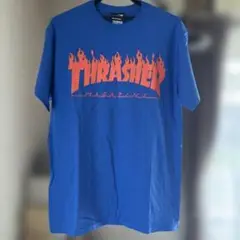 THRASHER フレイムロゴ Tシャツ 青