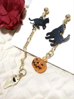 早割♡黒猫ハロウィンピアス