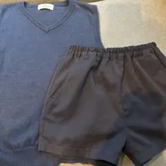 ネイビー お受験　小学校受験　セット　ベスト　半ズボン