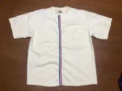 アメリカ製　グッドウェア　前開きボタンTシャツ　クリームイエロー　Lサイズ