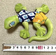 カラフルなトカゲの置物 約14cm