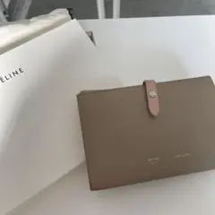 お値下げセリーヌ CELINE グレージュ ピンク 長財布 バイカラー おしゃれ