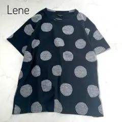 レネ　ビッグドット　ジャガード　半袖　Tシャツ　刺繍　コットン　ブラック