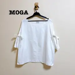 美品 MOGA 袖リボン フリル ブラウス