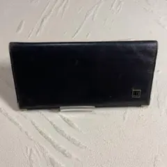 dunhillダンヒル 長財布ロングウォレット札入れ ブラックゴールド金具レザー